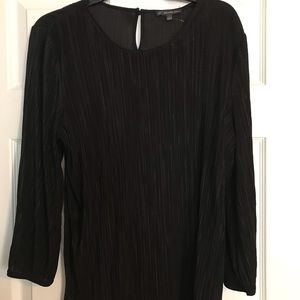 NEW Adrianna Papell Black Pleated Blouse